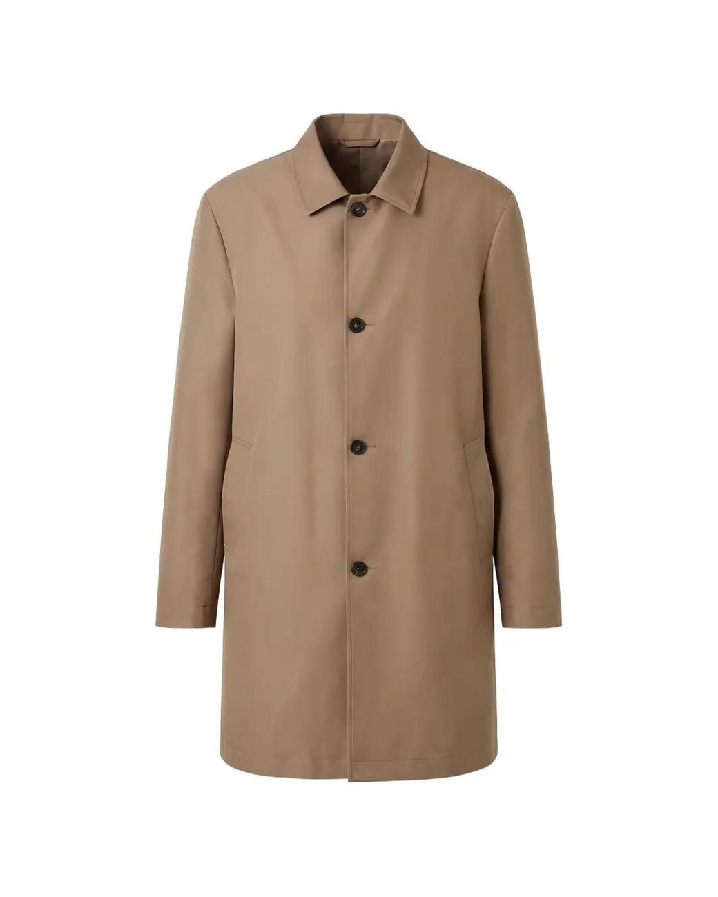 Peserico Natural Button-Up Single-Breasted Coat for men