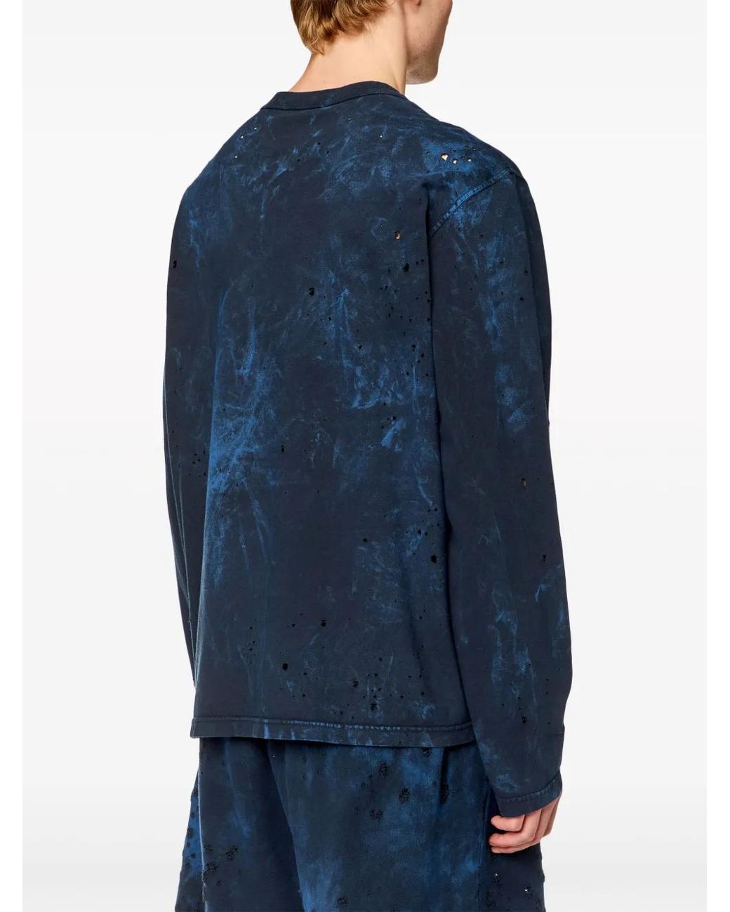 DIESEL Blue T-Crane-Ls-N2 Cotton Sweatshirt for men