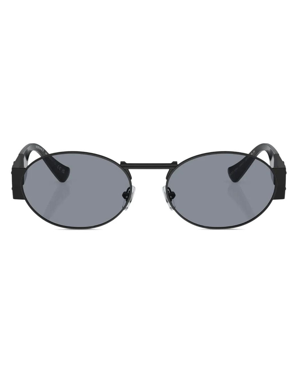 Versace Black Medusa Oval-Frame Sunglasses