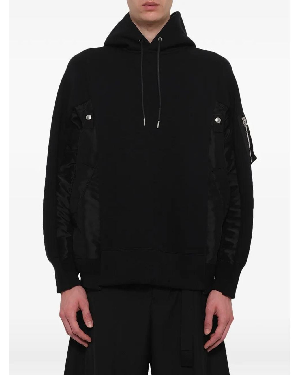 Sacai Blue Sponge Sweat Twill Hoodie for men