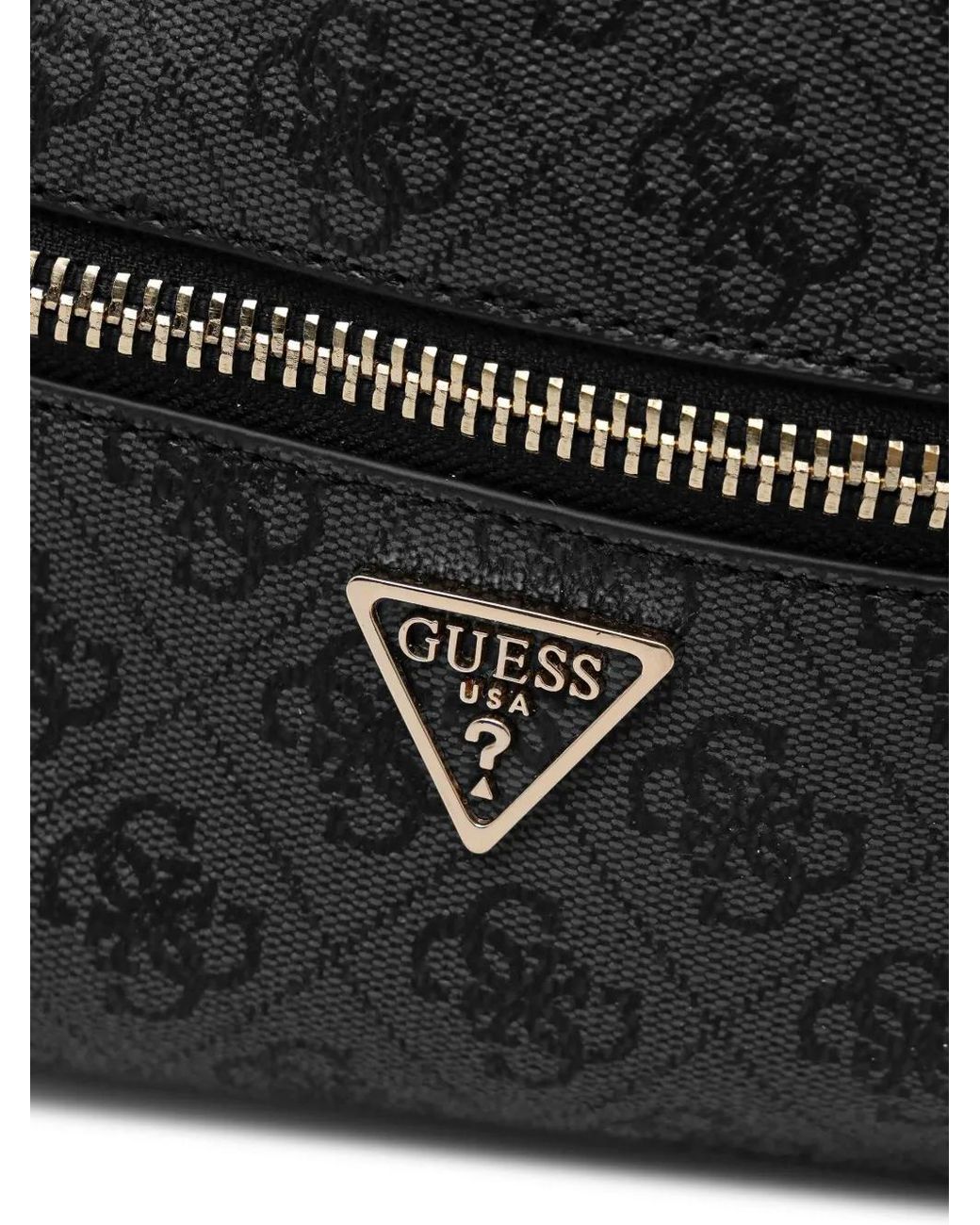 Mochila Con Monograma Y Bolsillo Con Cremallera Guess de color Black