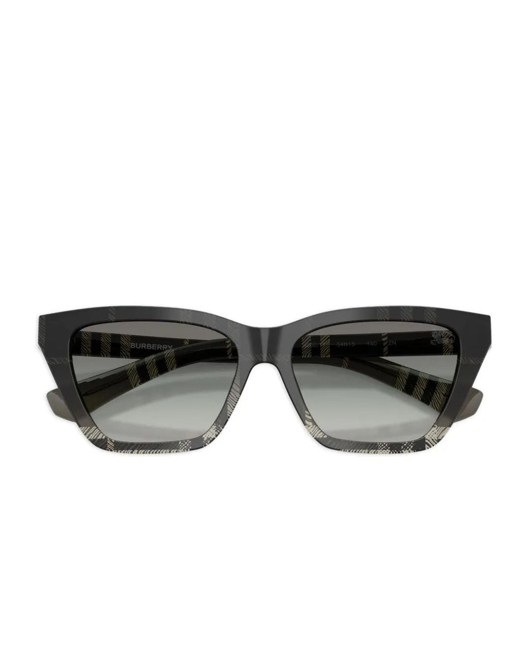 Burberry Gray Check-Pattern Cat-Eye Sunglasses