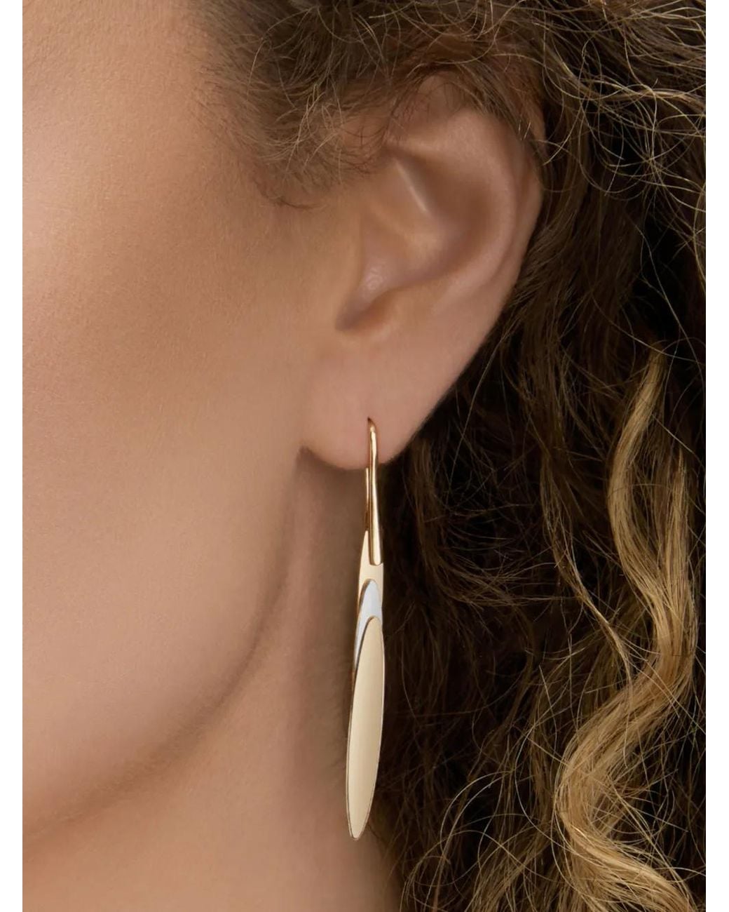 Jennifer Fisher Brown Short Feather Drop Earrings