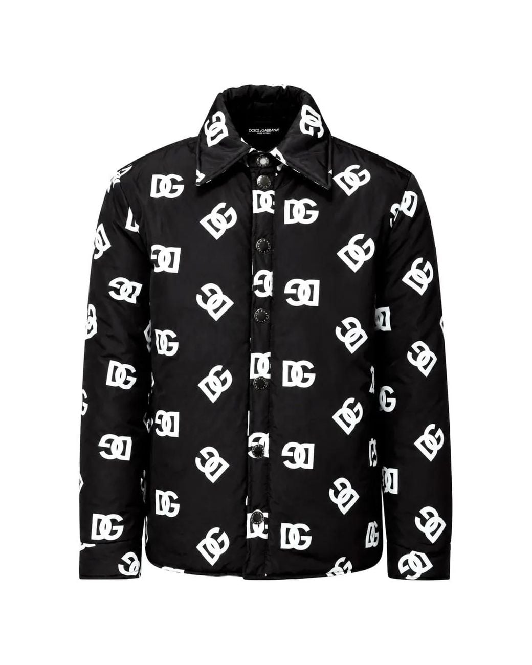 Dolce & Gabbana Black Veste Matelassée À Imprimé Monogrammé for men