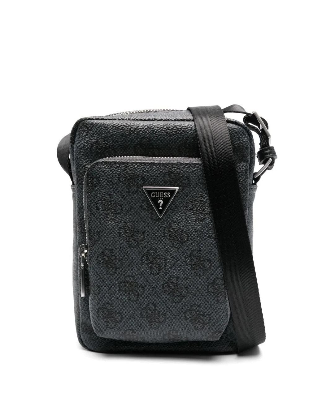 Guess Black Logo-Plaque Messenger Bag