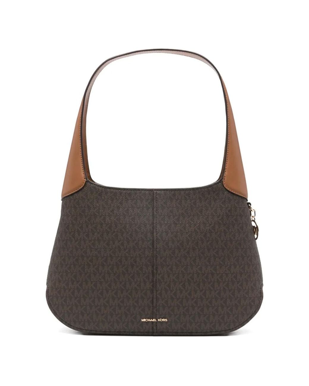 MICHAEL Michael Kors Brown 'Alice' Leather Shoulder Bag With All-Over Logo