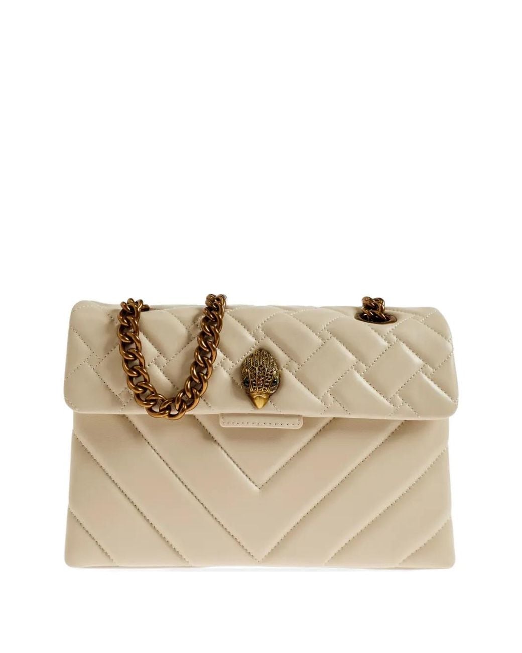 Kurt Geiger Natural Kensington Quilted Leather Shoulder Bag