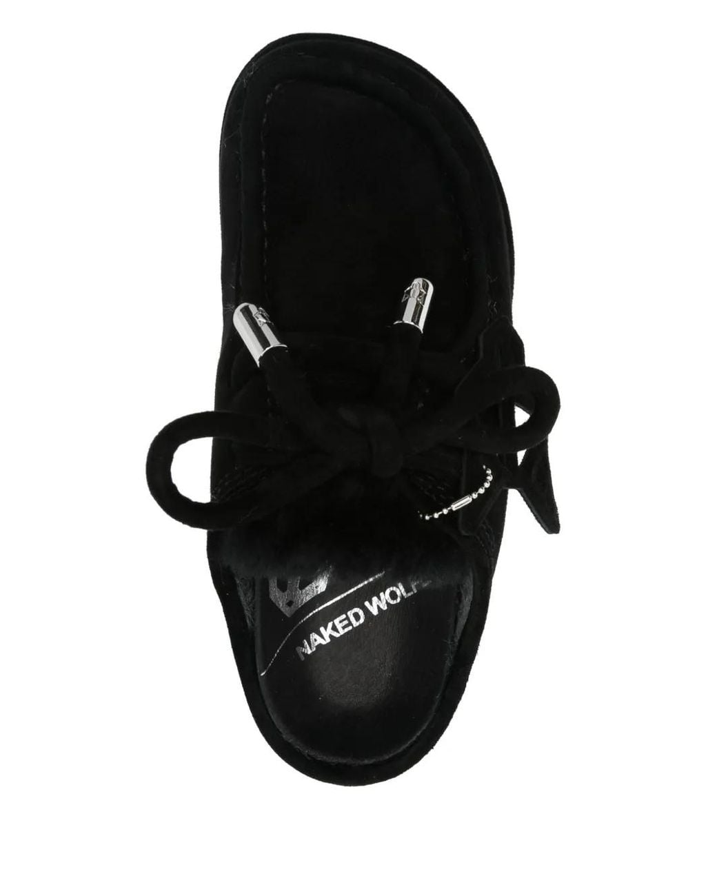 Naked Wolfe Black Blizzard Suede Platform Mules