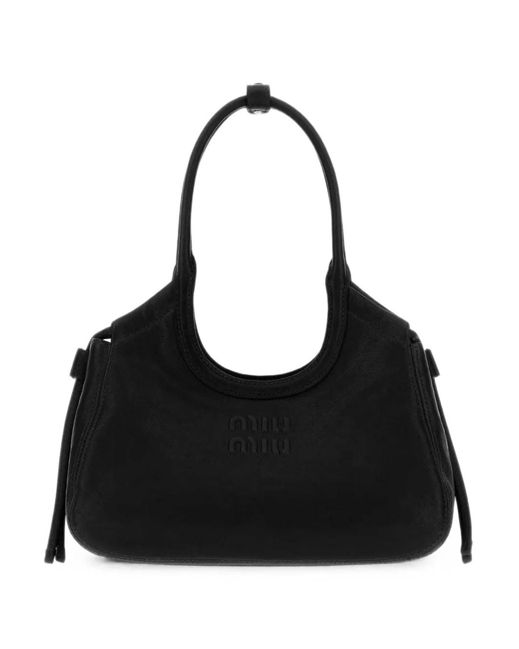 Miu Miu Black Ivy Nappa Leather Tote Bag