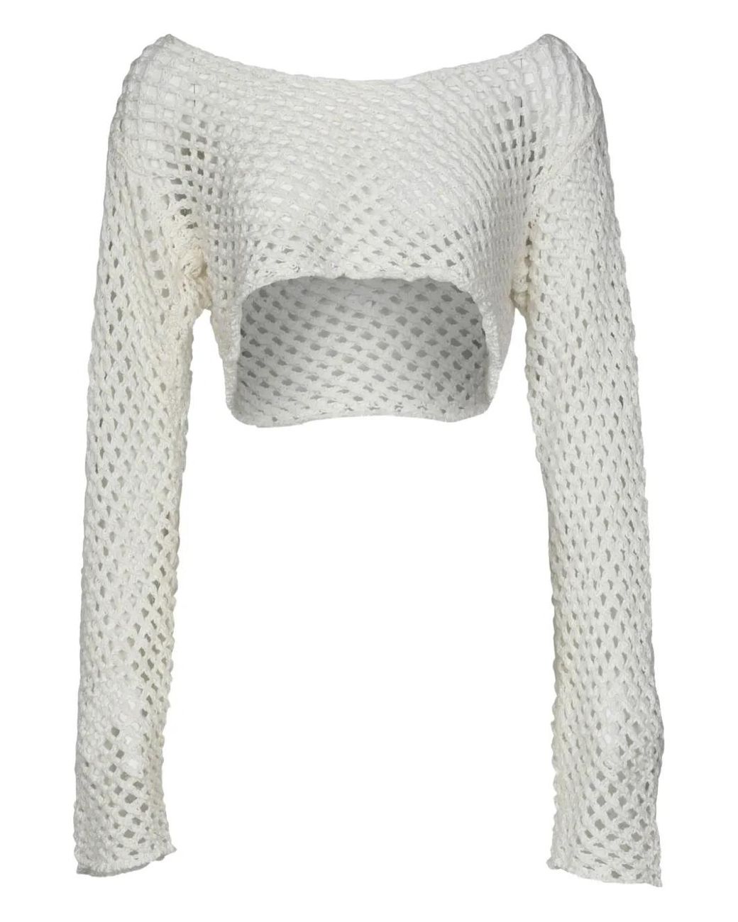 Bananhot Gebreide Top in het White