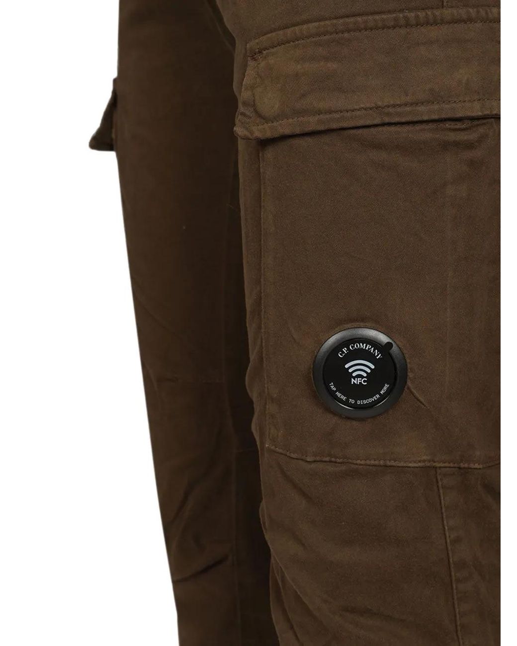 C P Company Gray Lens-Detail Cargo Pants for men