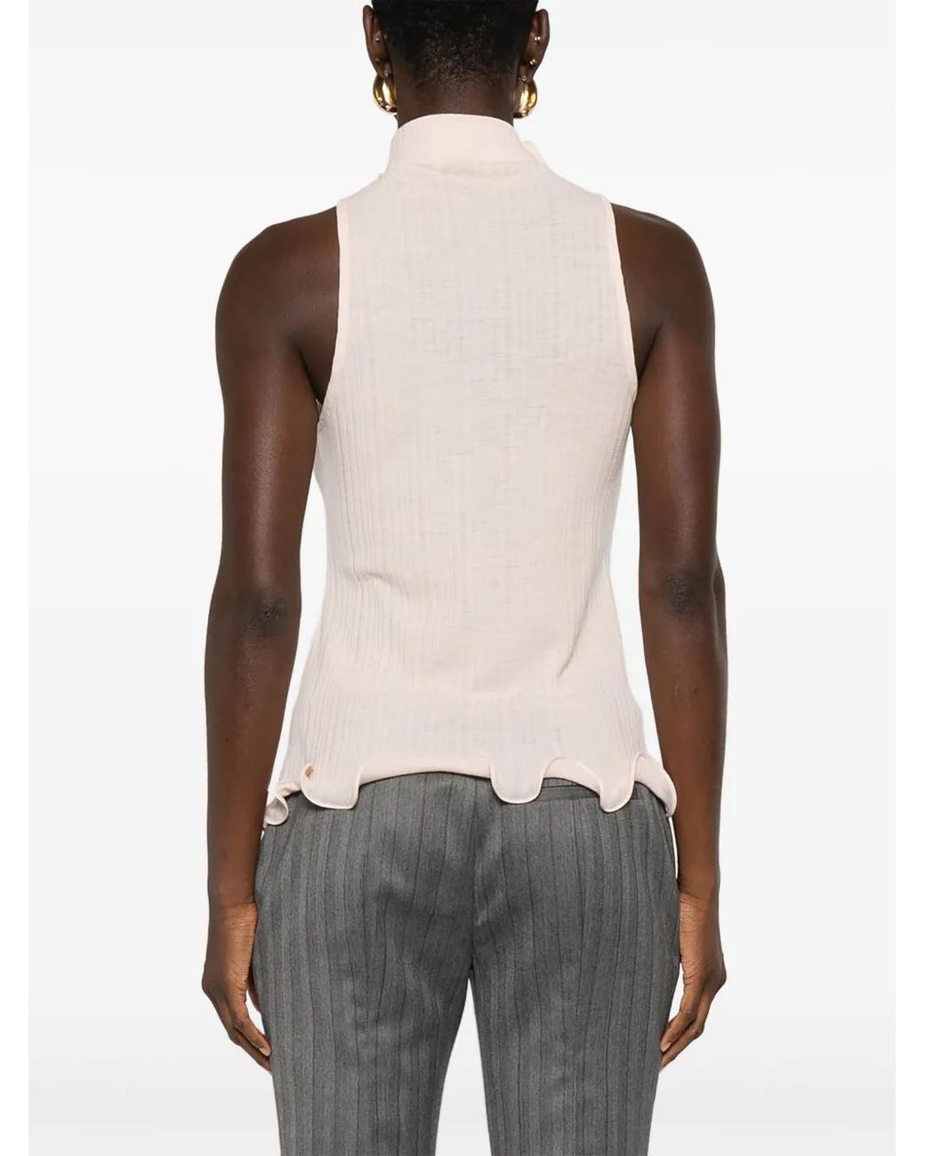 Fendi Pink Wool Turtle-Neck Top