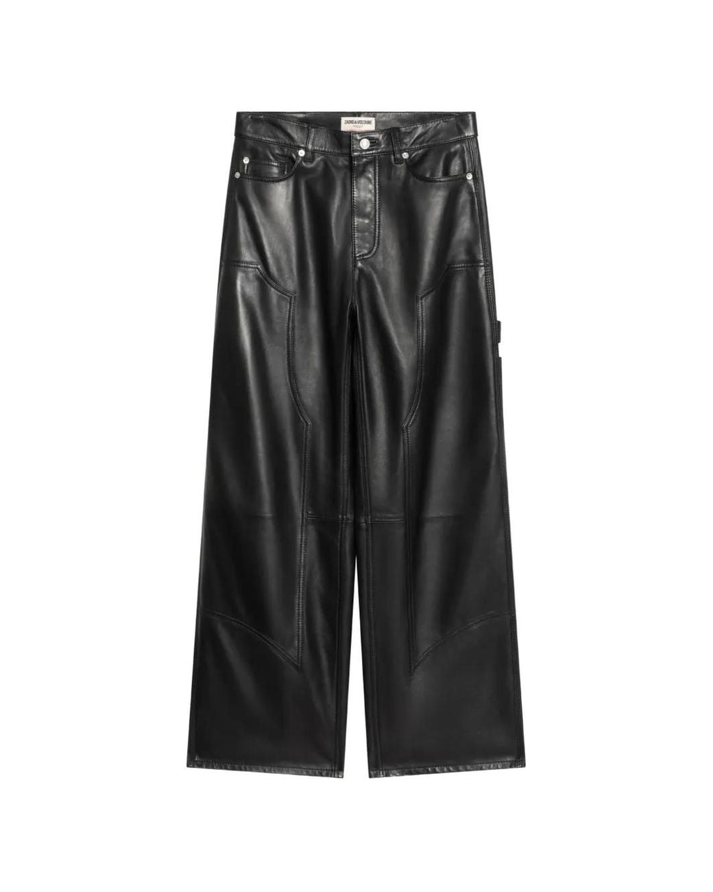 Zadig & Voltaire Black Perya Leather Trousers