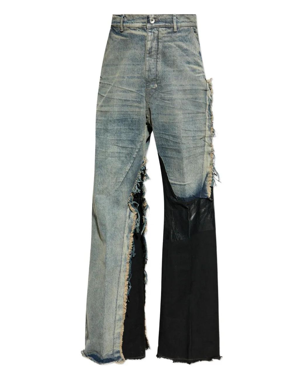 Rick Owens Gray Joris Ripped-Panel Jeans for men