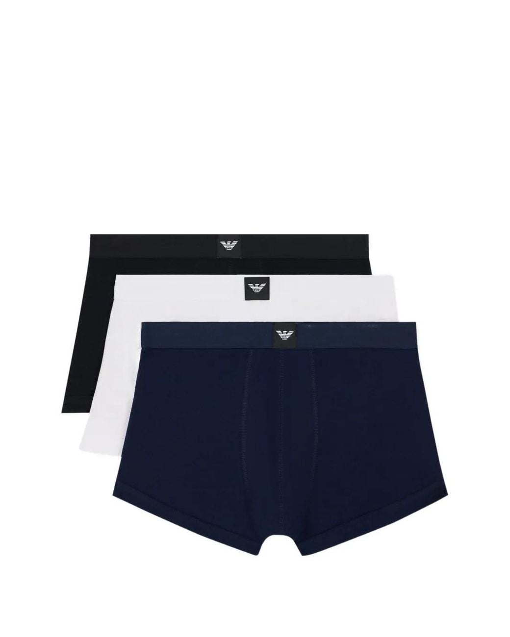 EA7 Blue Logo-Patch Boxers (Set Of Three) for men