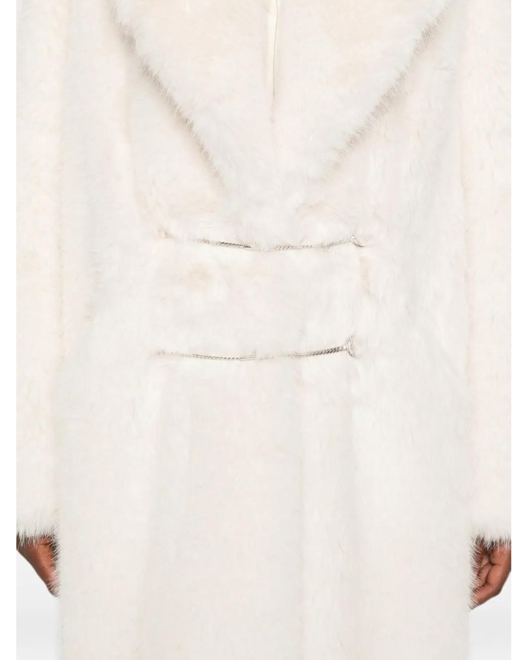 Dondup White Chain-Detail Coat