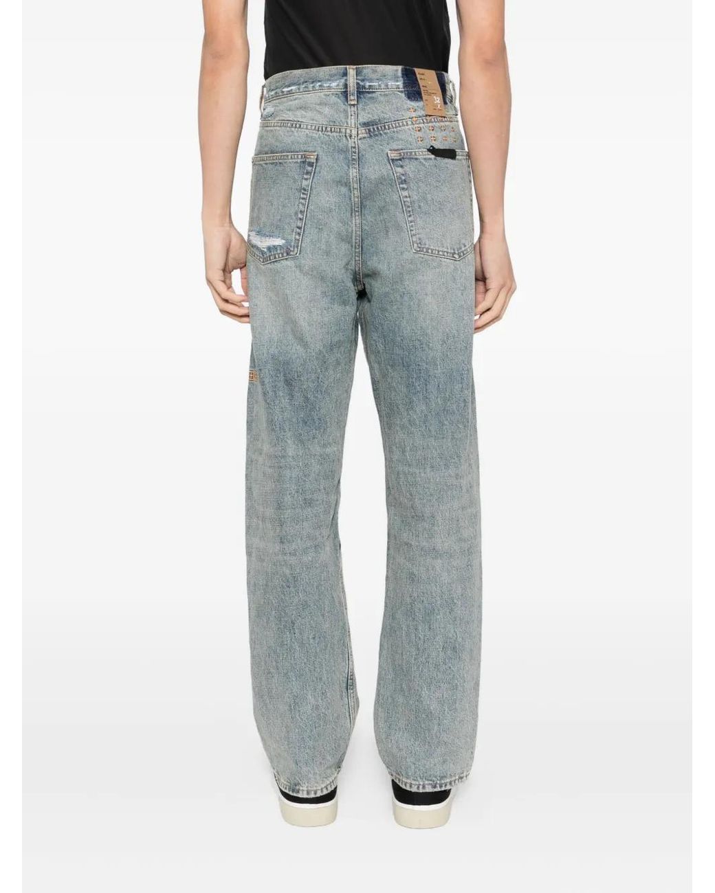 Ksubi Blue Distressed-Detail Jeans for men