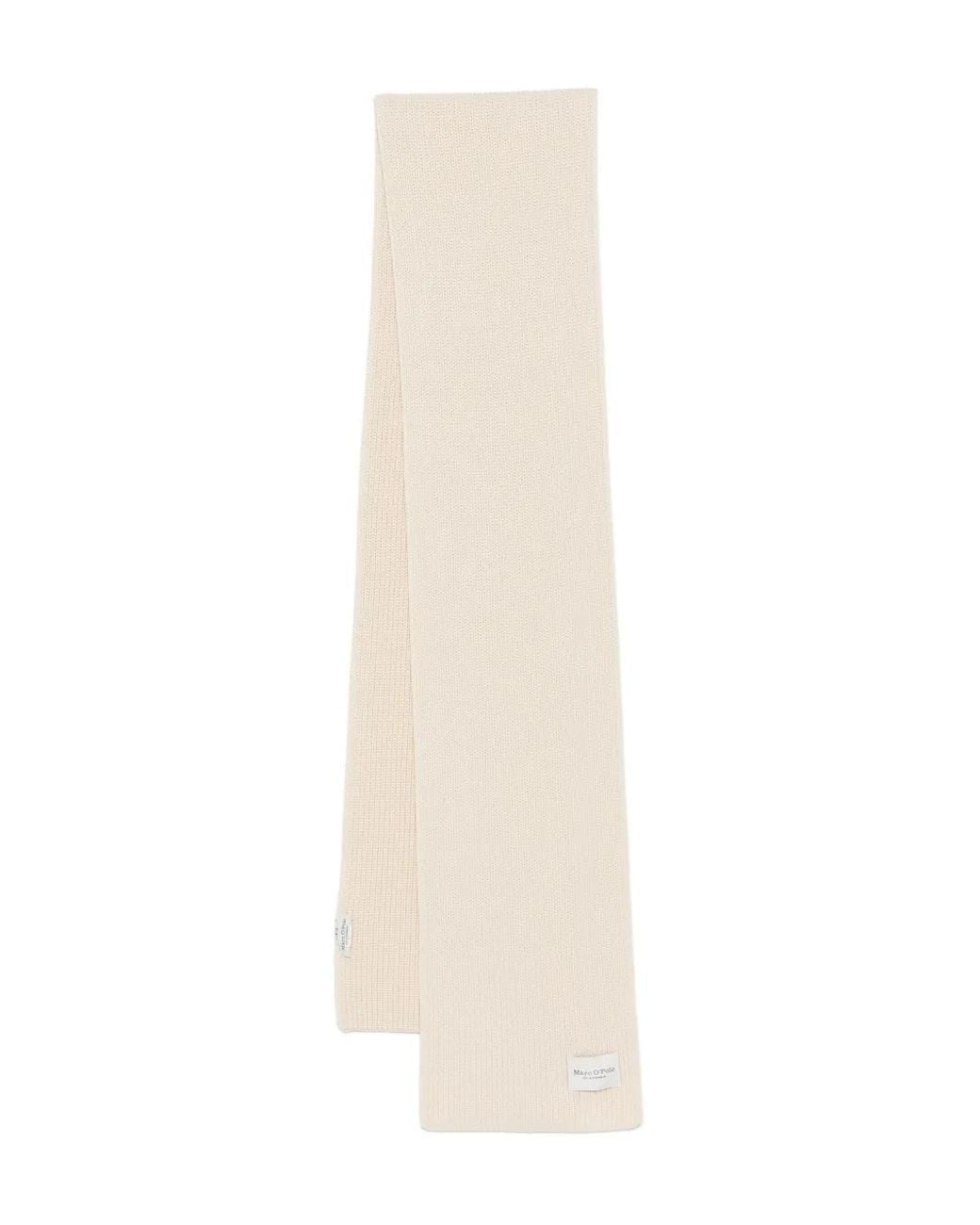 Marc O' Polo White Ribbed Scarf
