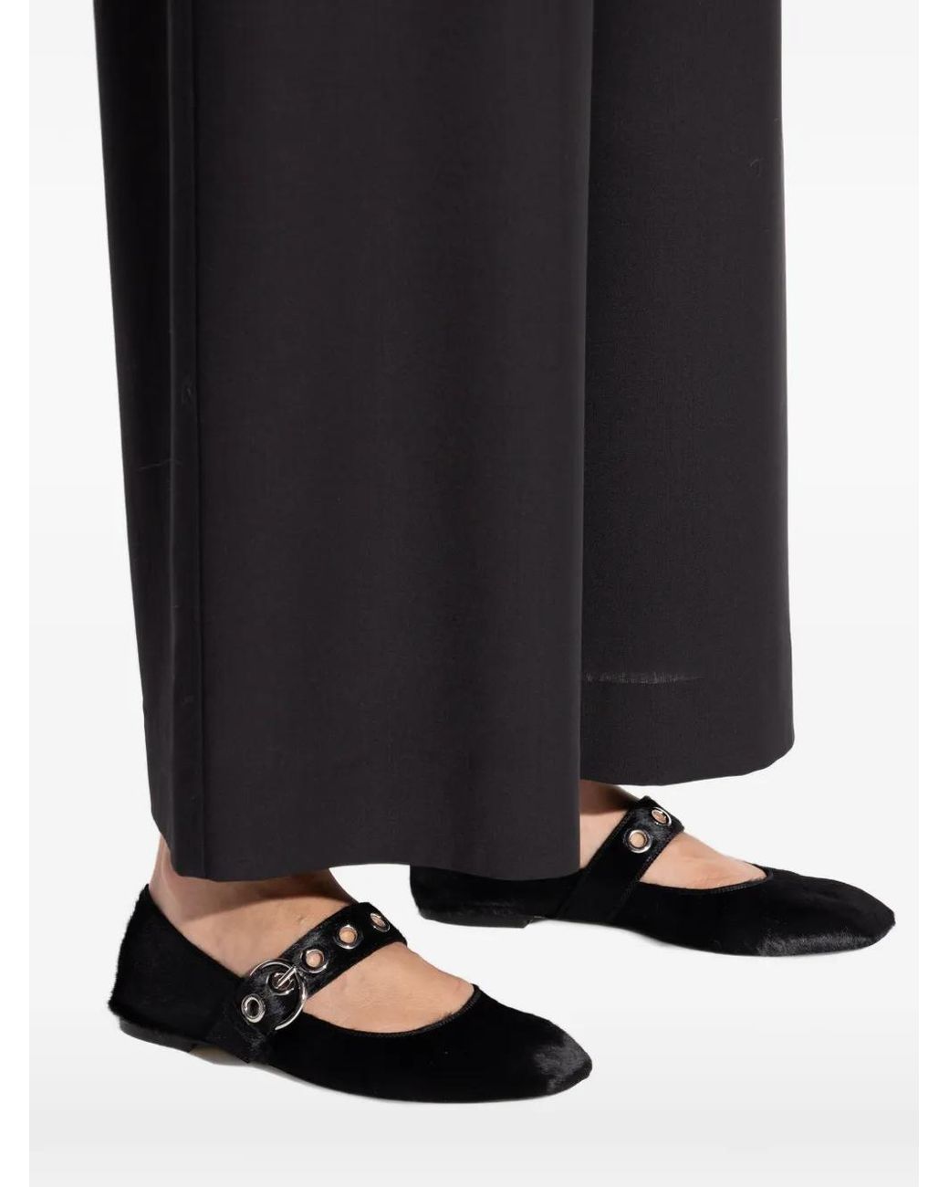 Aeyde White Flache Uma Pumps Mit Ösen