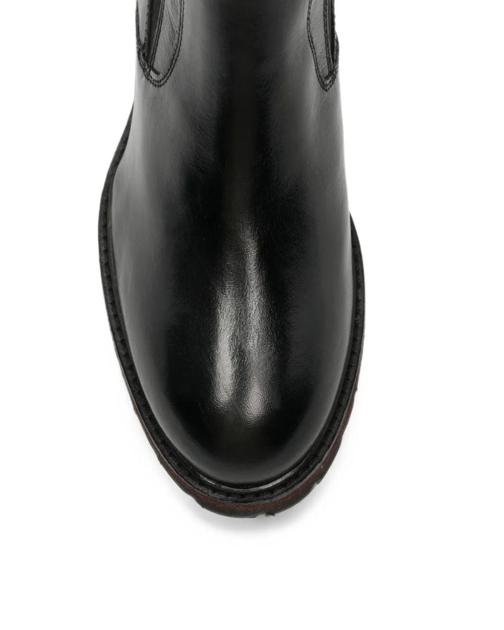 CafeNoir Black Panelled Leather Ankle Boots