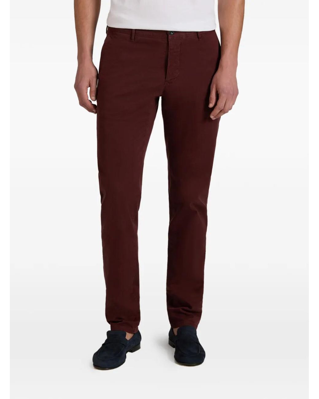 Slowear Red Button Trousers for men