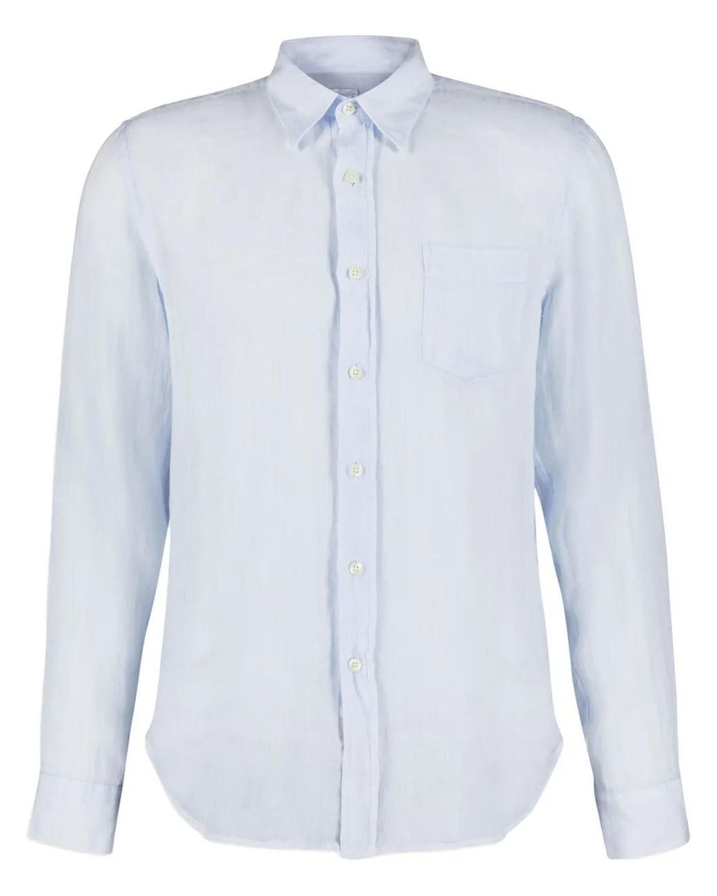 120% Lino Blue Linen Shirt for men