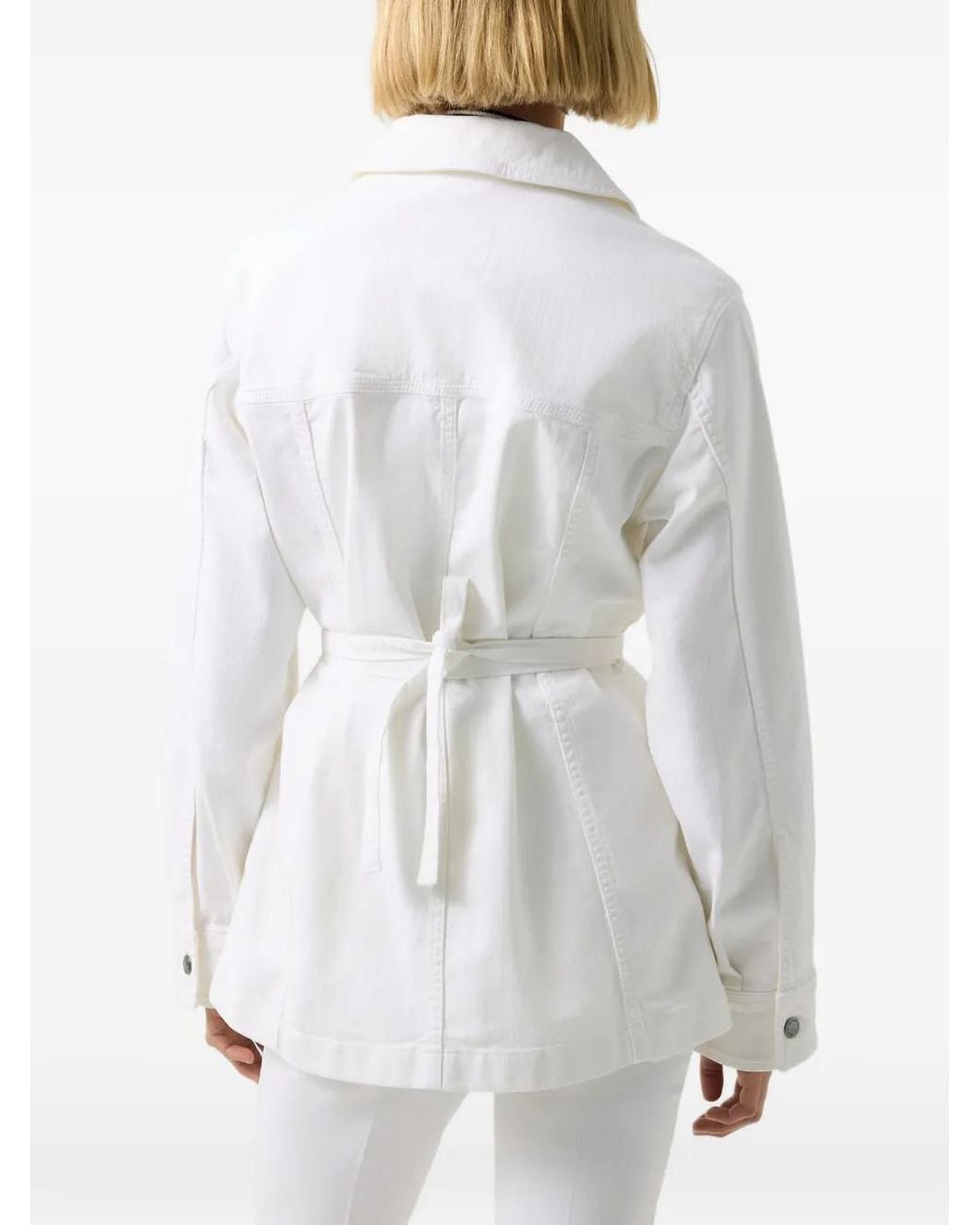 Bogner White Pelin Belted Denim Jacket