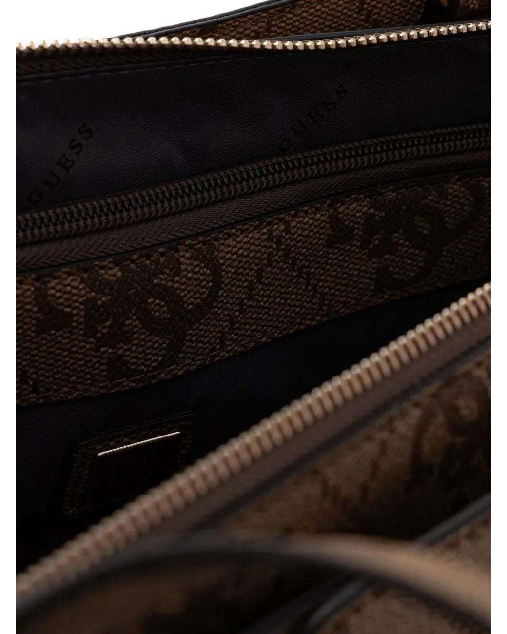 Guess Brown Jaine Logo-Monogram Horsebit Tote Bag