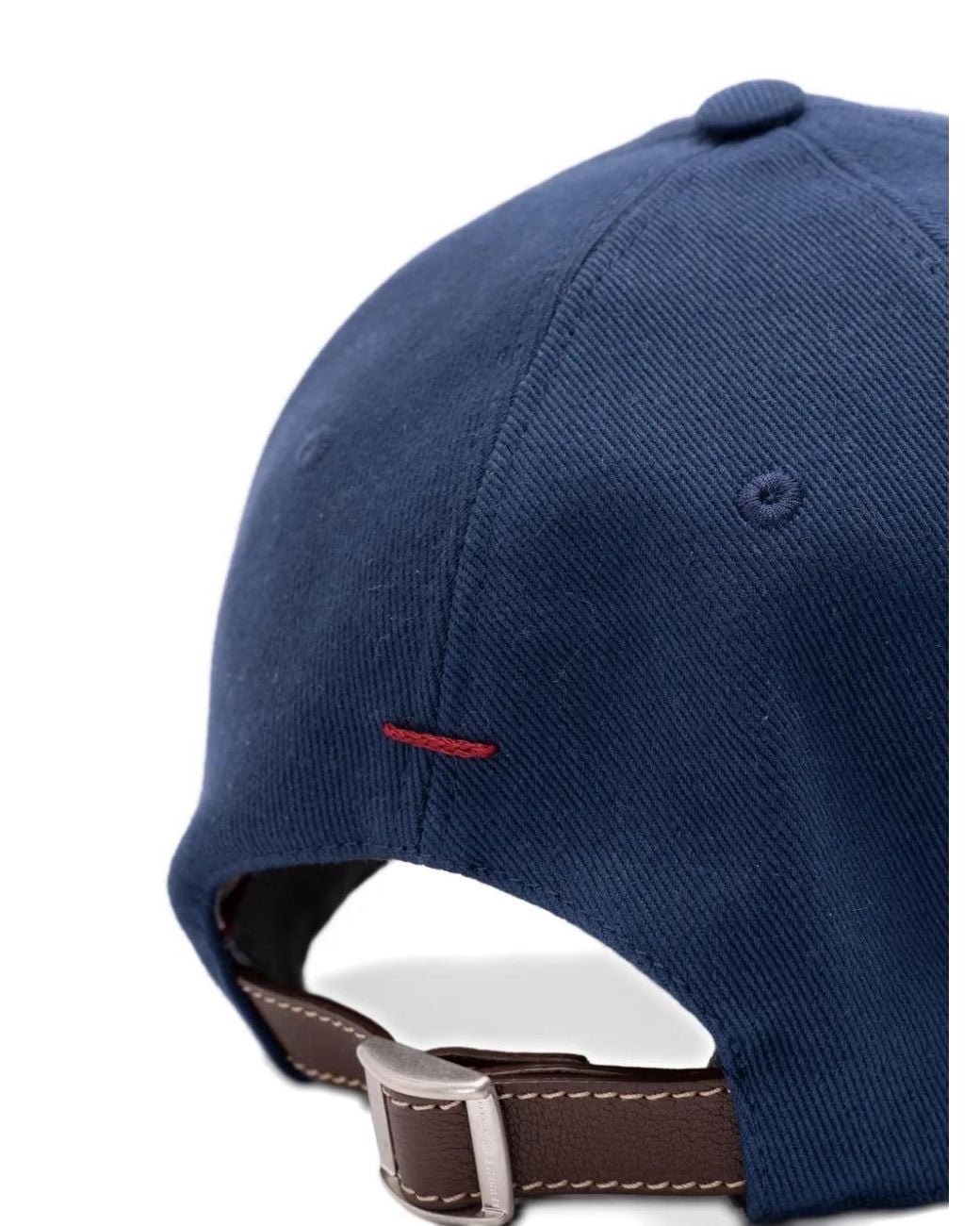 Brunello Cucinelli Blue Garment-Dyed Baseball Cap for men