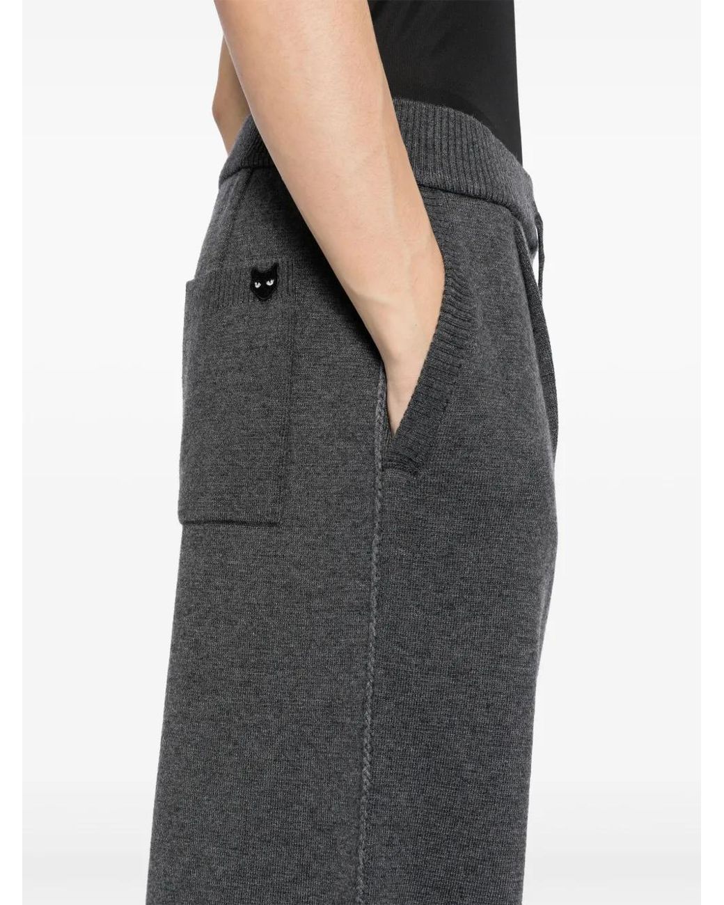 ZZERO BY SONGZIO Gray Panther Wide-Leg Knitted Trousers for men