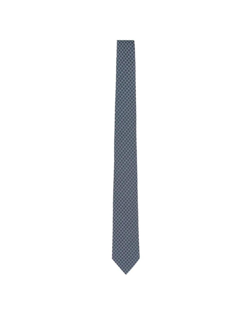 Emporio Armani White Patterned Tie for men