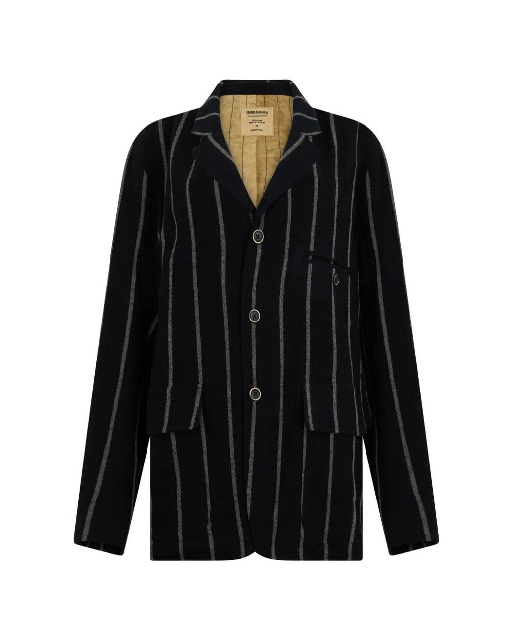 Uma Wang Black Gestreifter Blazer