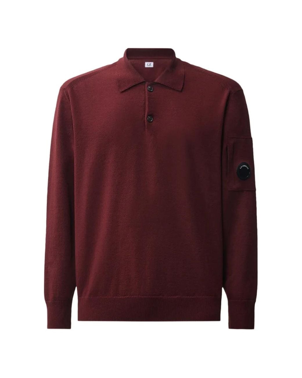 C P Company Red Polo À Détail Verre De Lunettes Signature for men