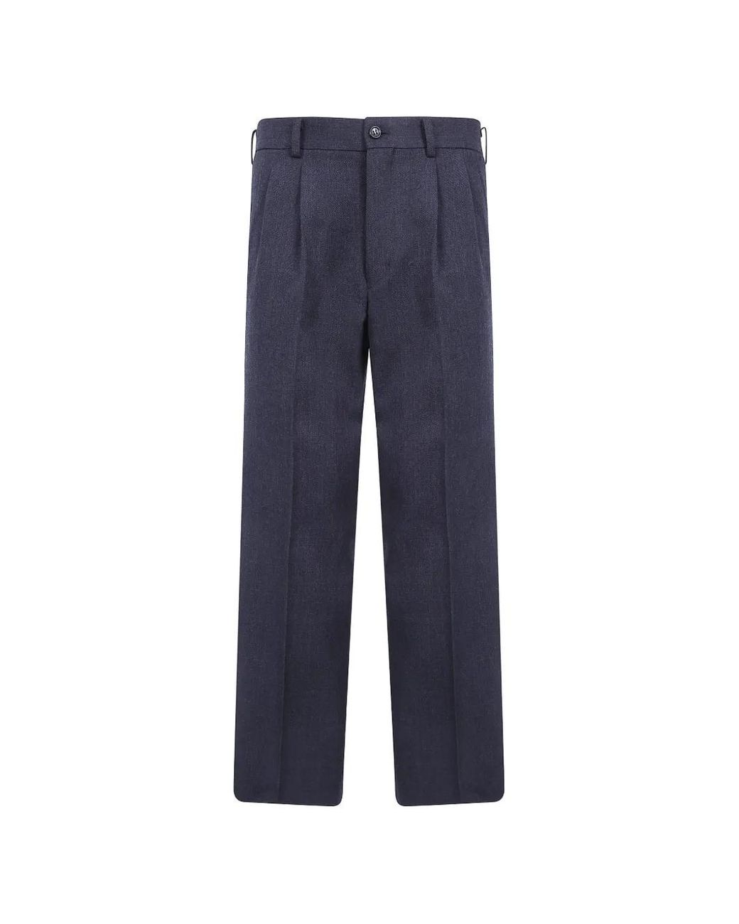 Comme des Garçons Blue Tailored Wool Trousers