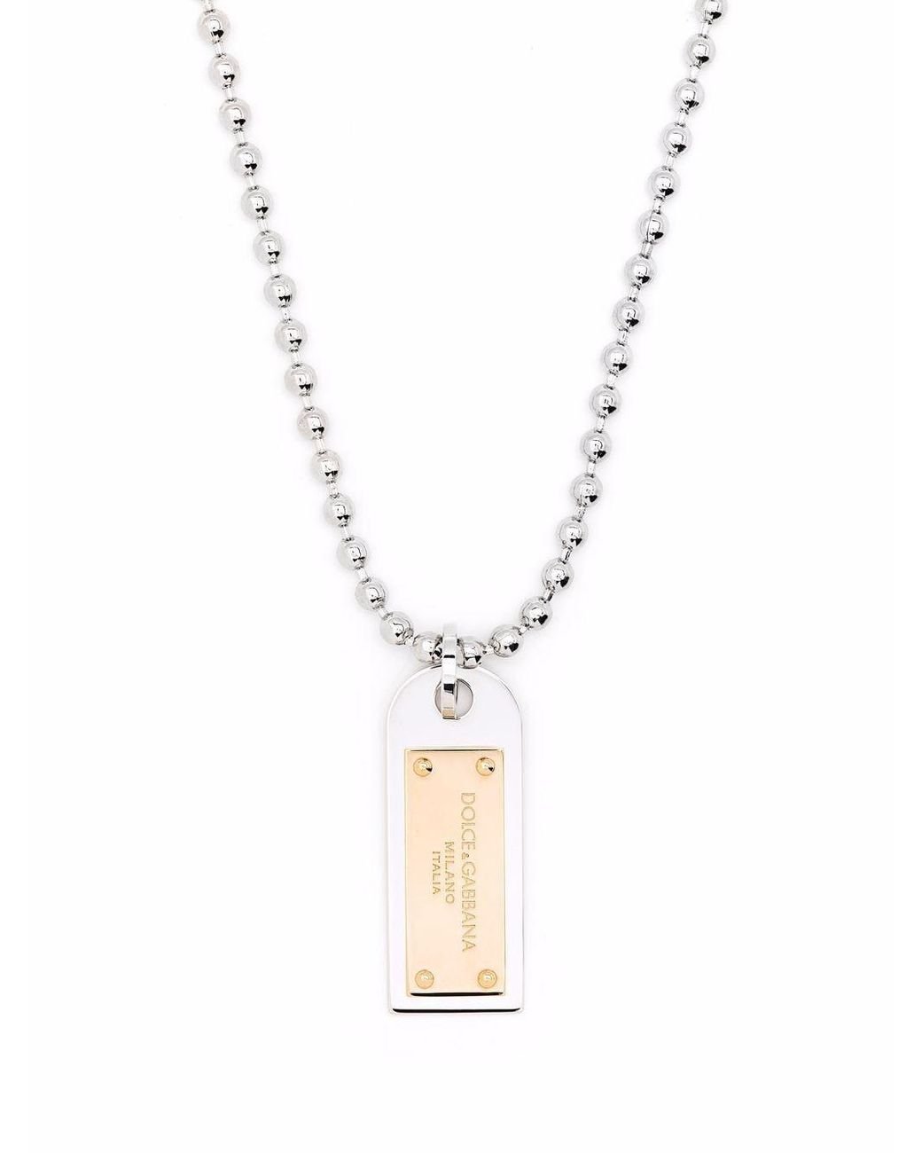 Mens Jewellery Necklaces for Men Metallic Dolce & Gabbana Logo Tag Necklace in Gold 