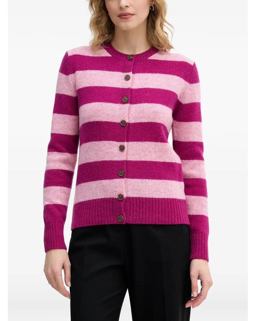 Benetton Pink Striped Cardigan