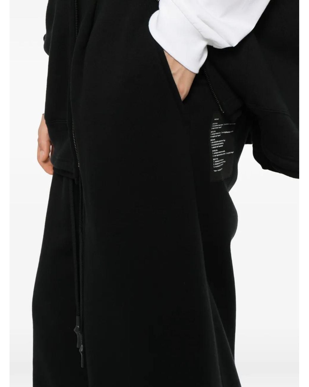 Nude:mm Black Drawstring-Waist Trousers for men