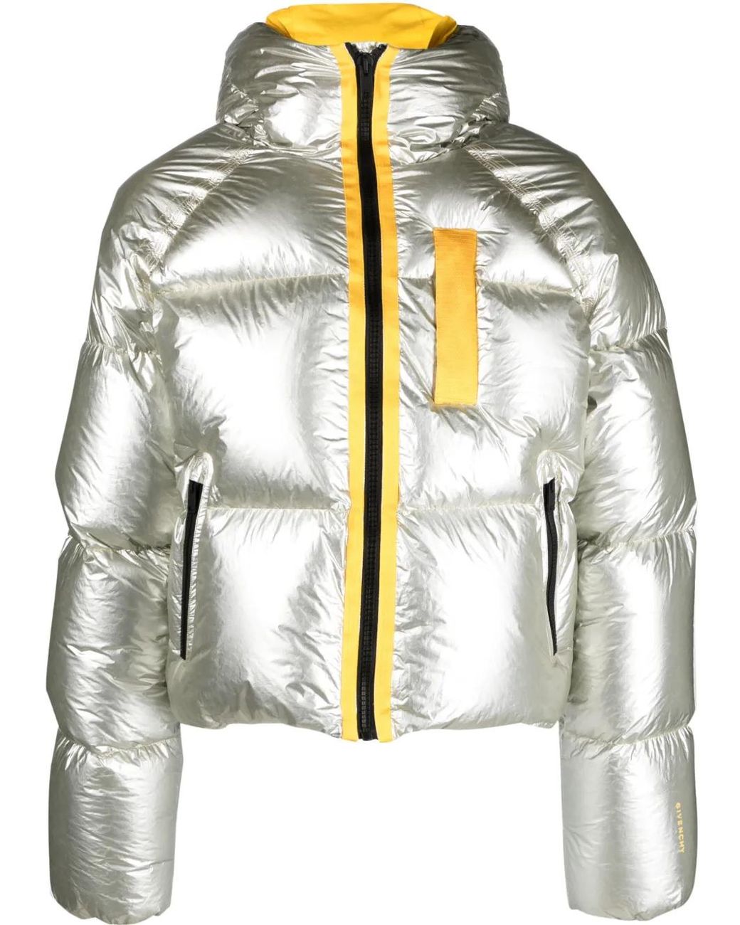 Givenchy Gray Laminated Hooded Puffer Jacket for men