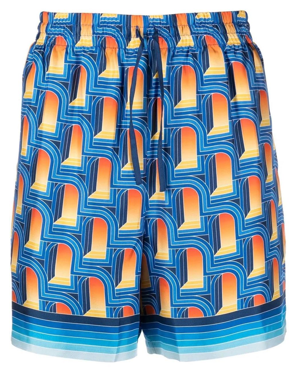 Casablanca Blue L`arche De Nuit Silk Shorts for men