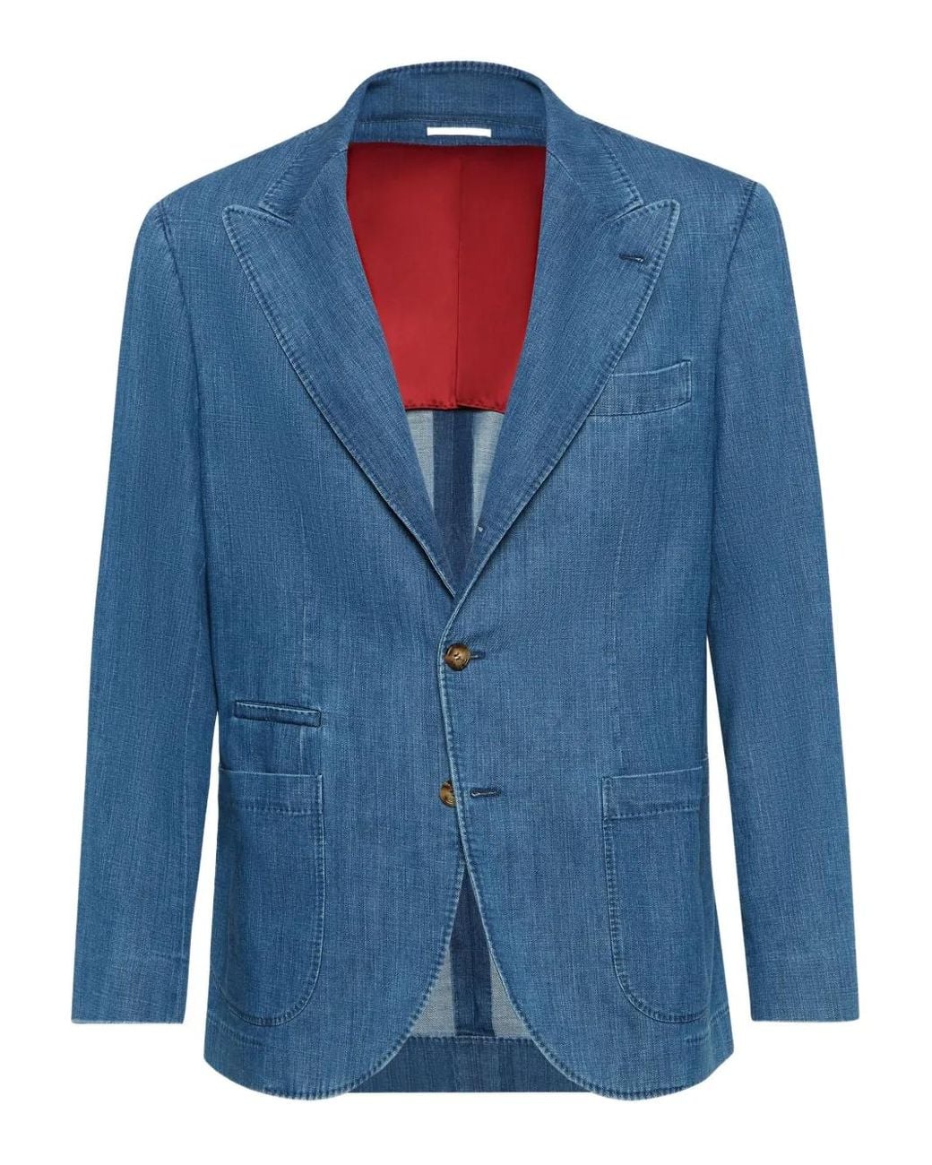 Brunello Cucinelli Sakko Mit Aufgesetzten Taschen in Blue für Herren