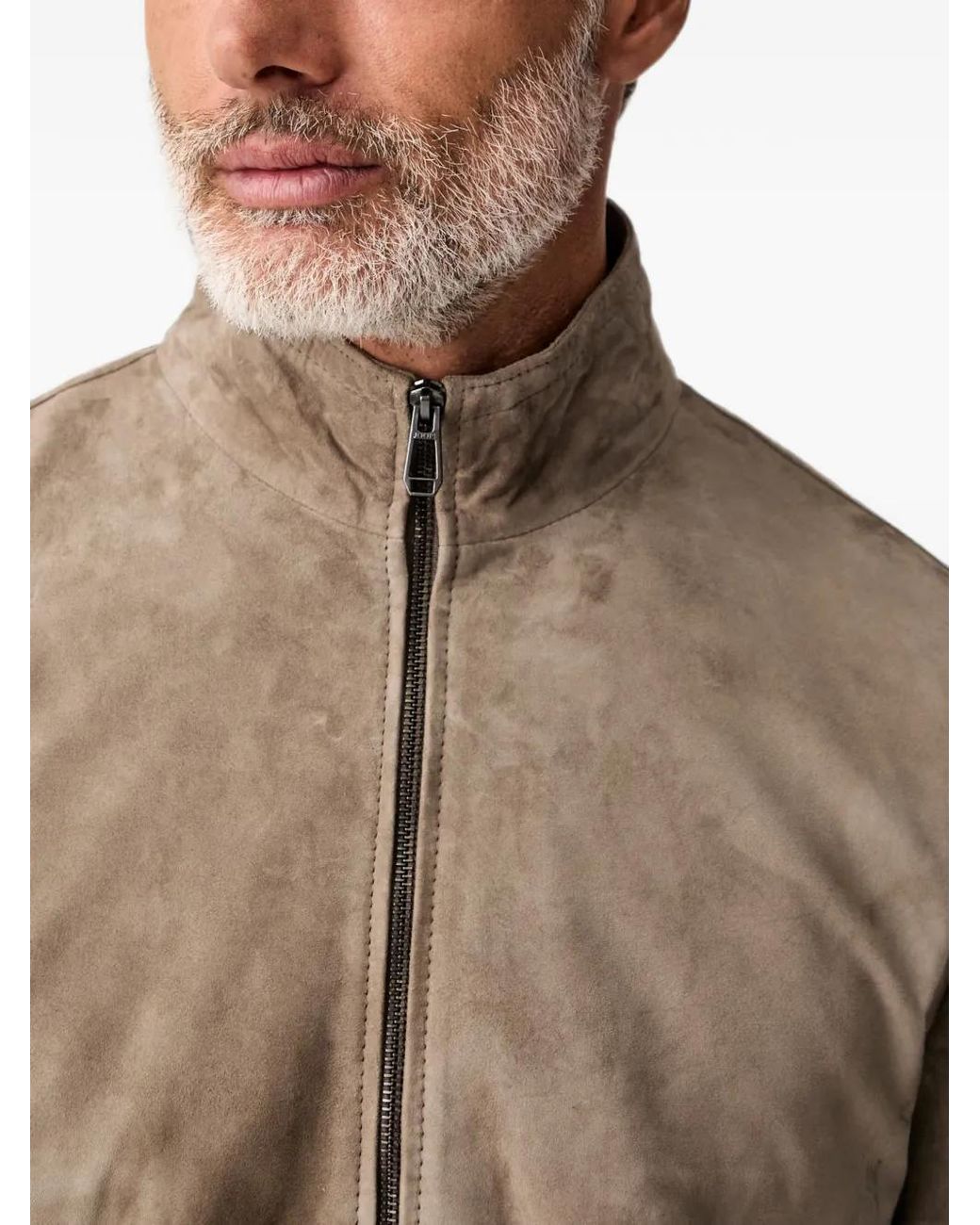 Joop! Brown Goat Suede Bomber Jacket for men