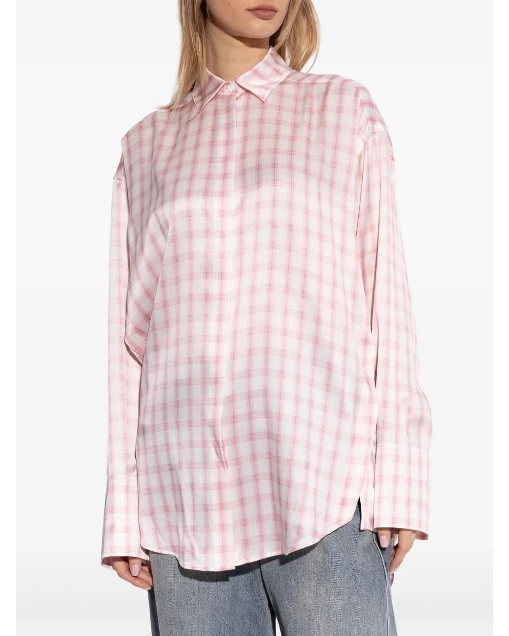 Loewe Pink Checked Silk Shirt