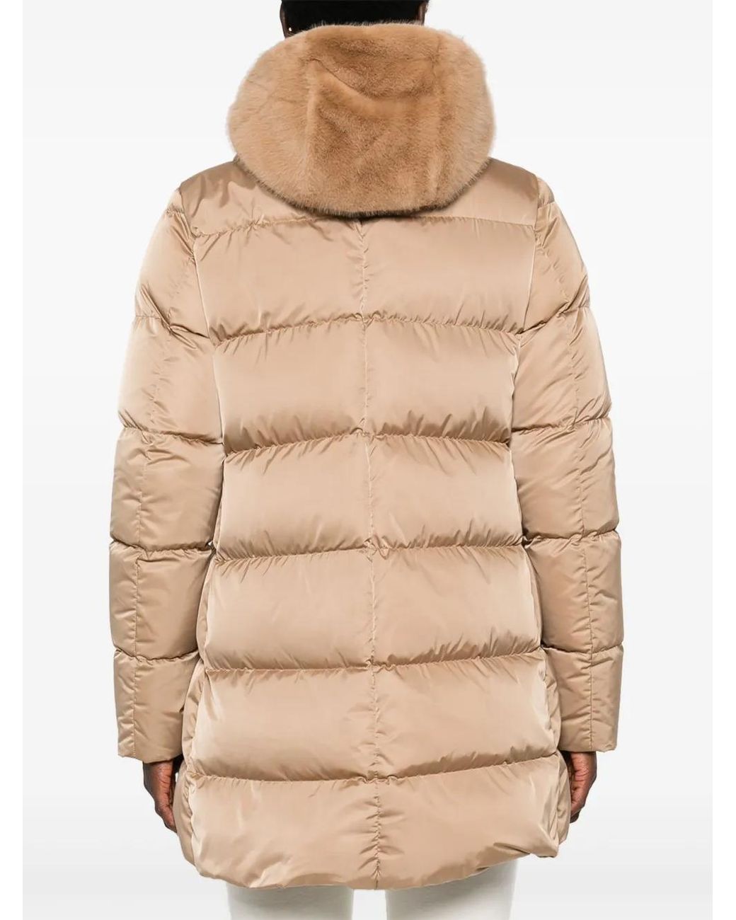 Piumino Lungo A Strati di Herno in Natural