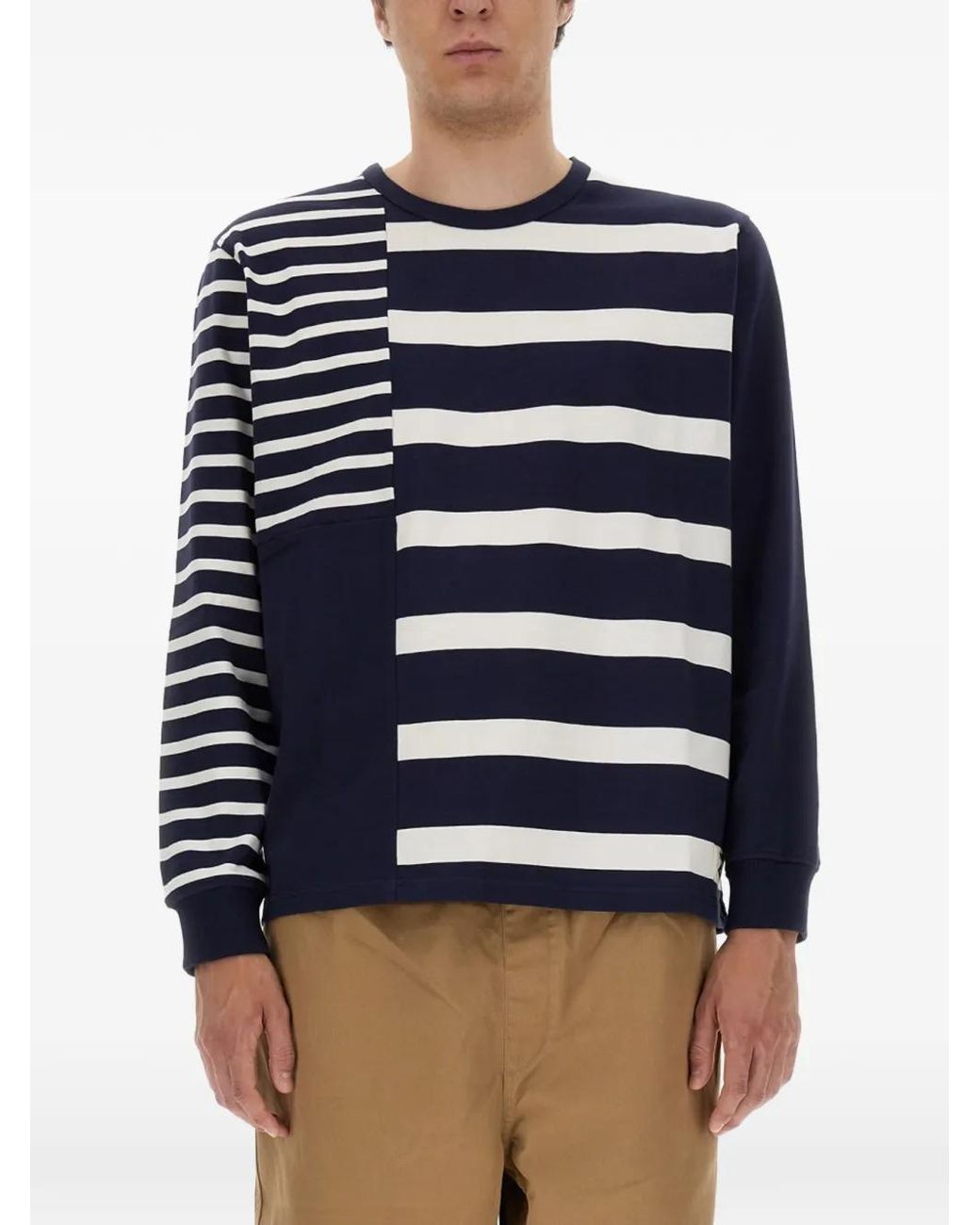 Umbro Blue X Ymc Striped Patchwork T-Shirt for men