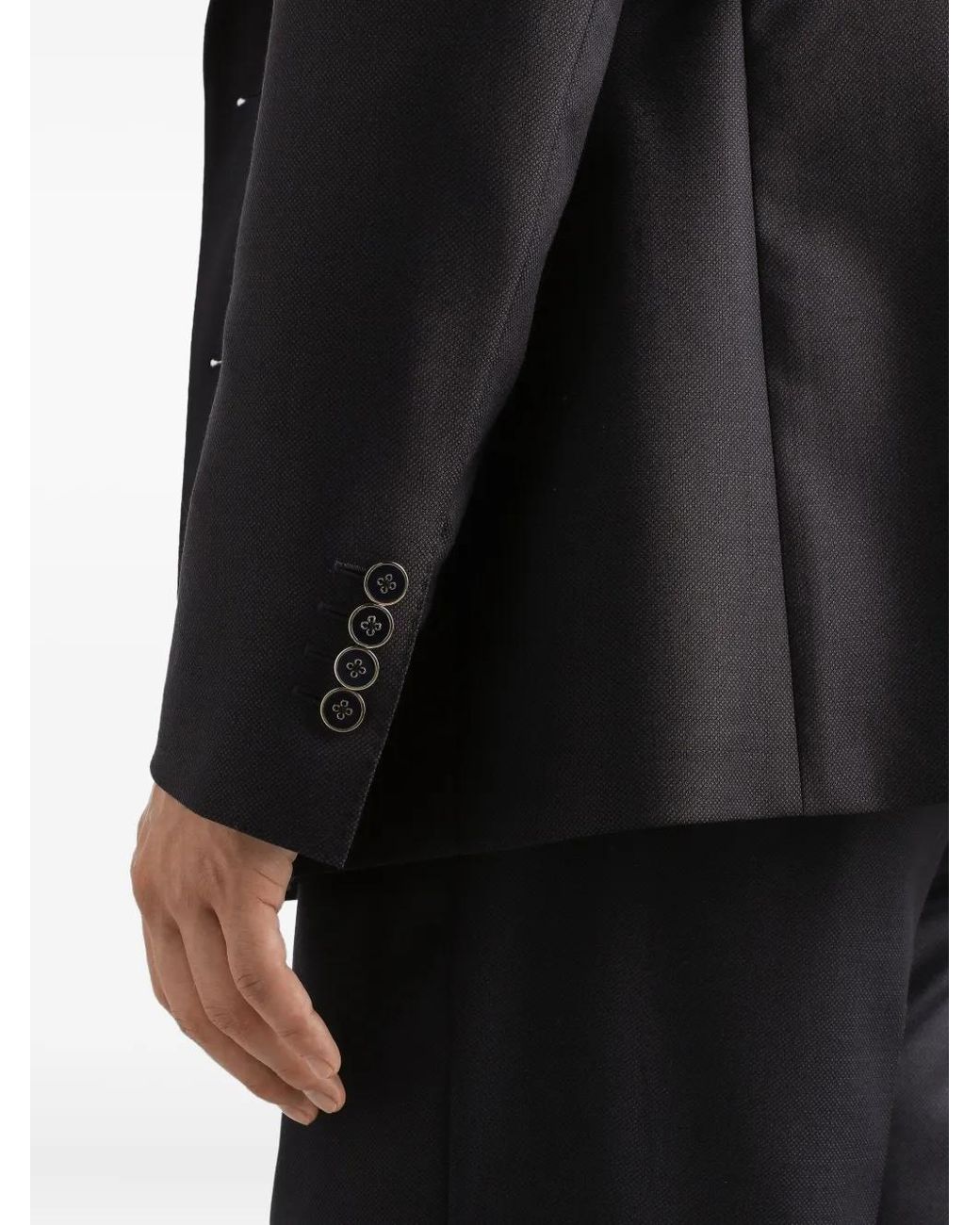 Dolce & Gabbana Black Double-Breasted Buttoned Blazer for men