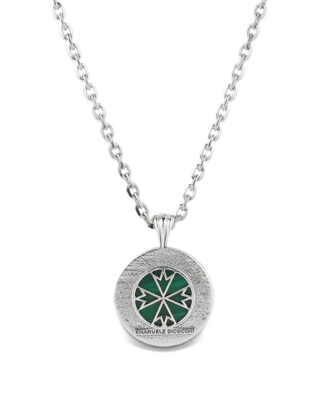 Emanuele Bicocchi White Pyramid Amulet Malachite Necklace