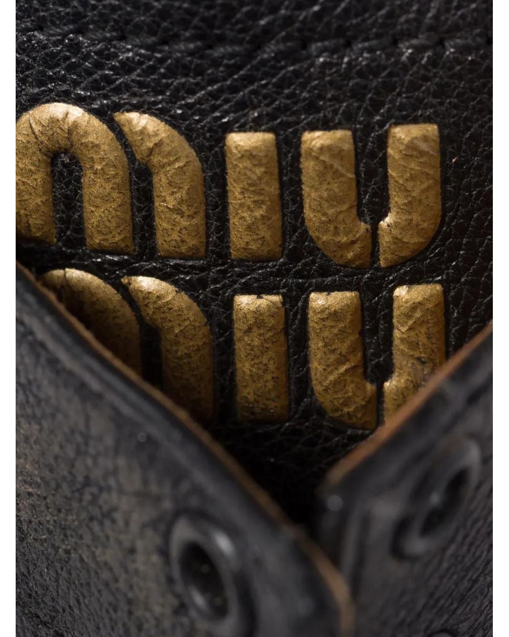 Miu Miu Black Leather Lace-Up Boots