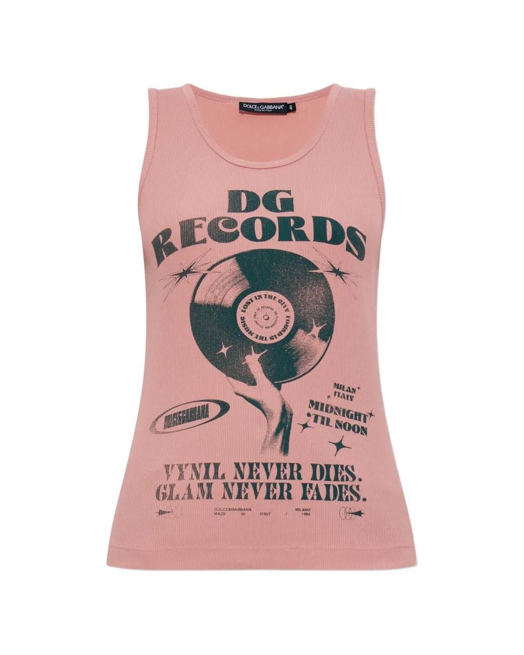 Dolce & Gabbana Pink Printed Tank Top