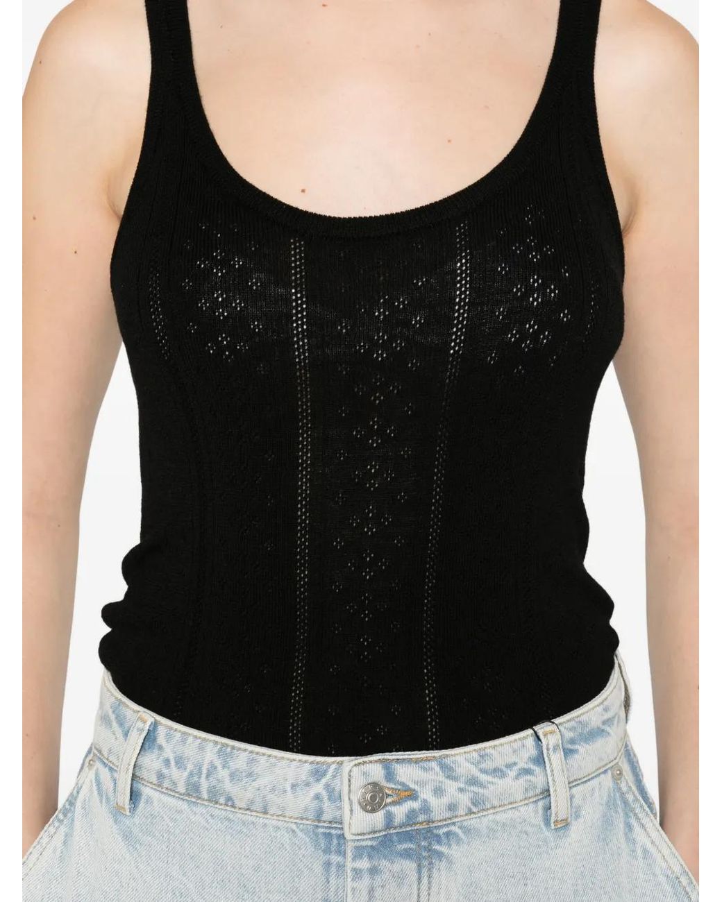 Herskind Black Ribbed-Trims Vest