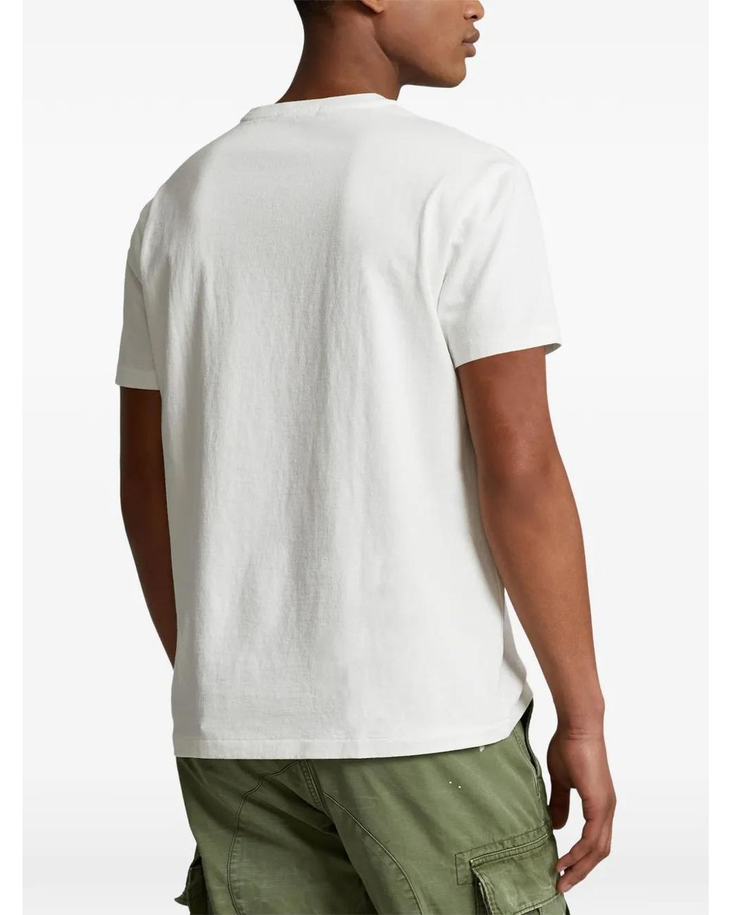 Polo Ralph Lauren White Logo-Print Cotton T-Shirt for men